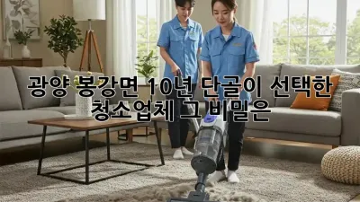 광양 봉강면 10년 단골이 선택한 청소업체, 그 비밀은?